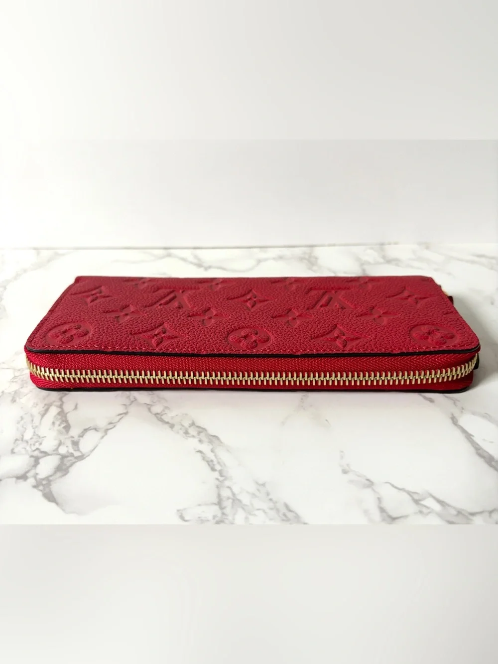 RARE Louis Vuitton Clemence Wallet Empreinte Leather Red